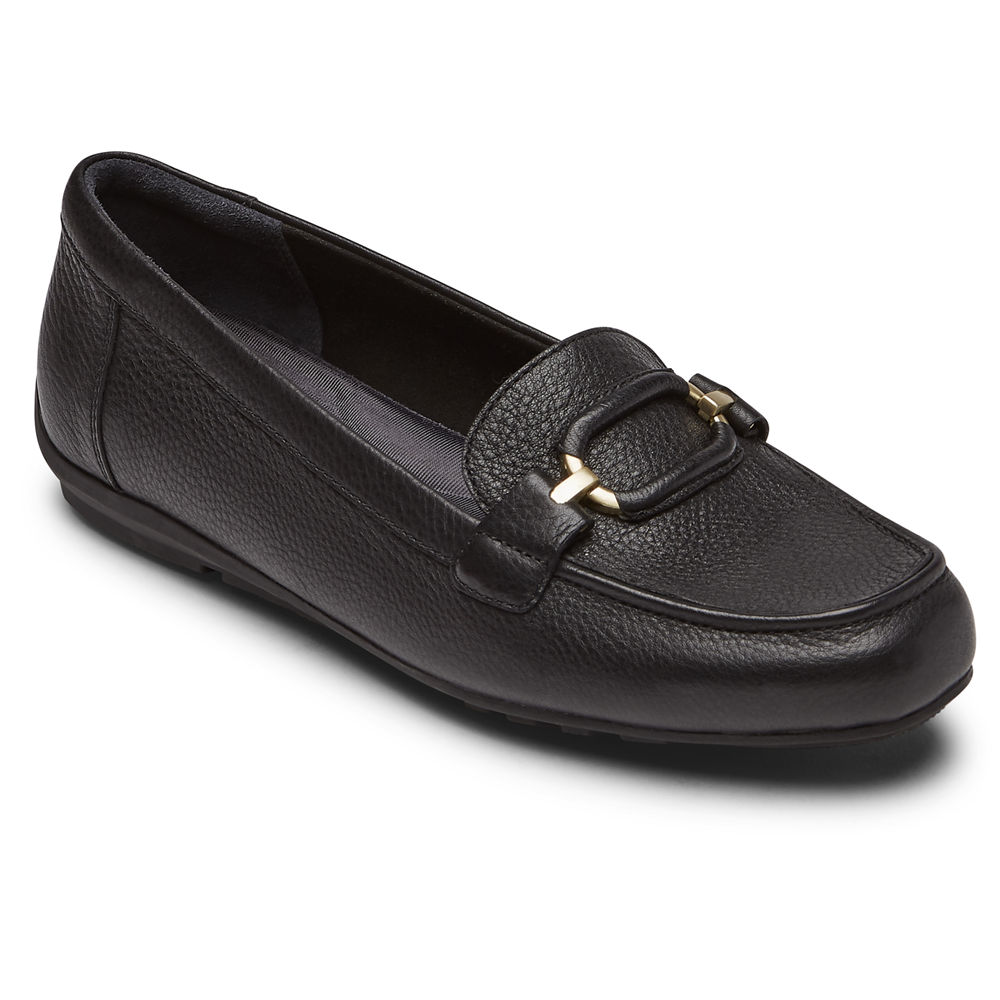 Rockport Womens Total Motion Circle Driver - Loafers Black - BOU857132